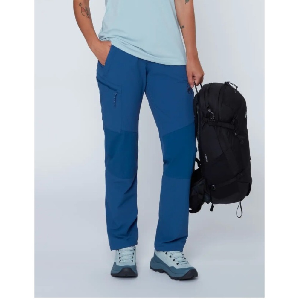 Mammut SOFtech Hiking Pants Womens 4 Short Teal Blue Softshell Outdoor Runbold